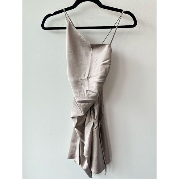 Line and Dot Women's XS Beige Satin Cami Dress Party Cocktail Short - Picture 1 of 8